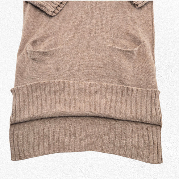 BCBGMAXAZRIA Wool Yak Sweater Dress Vicuna Roll Tab Sleeves Pockets Cozy Size XS - Picture 11 of 14